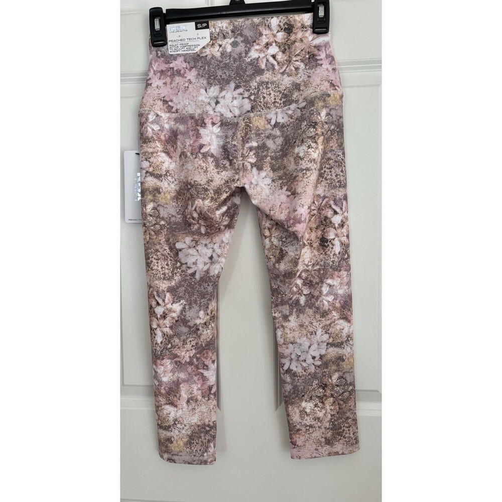 RBX Active High Waist Leggings Size Small Peach Tech Flex Workout Pants Capri - Picture 3 of 6